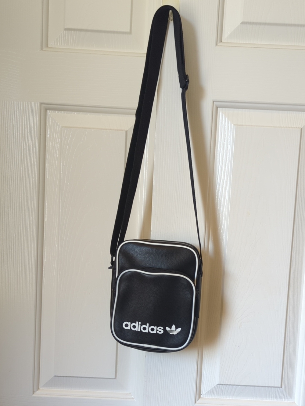 adidas Black and White Small Messenger Crossbody Bag